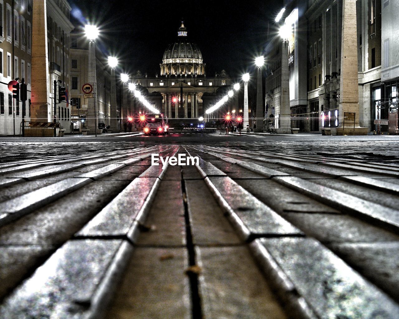 RAILROAD TRACKS AT NIGHT