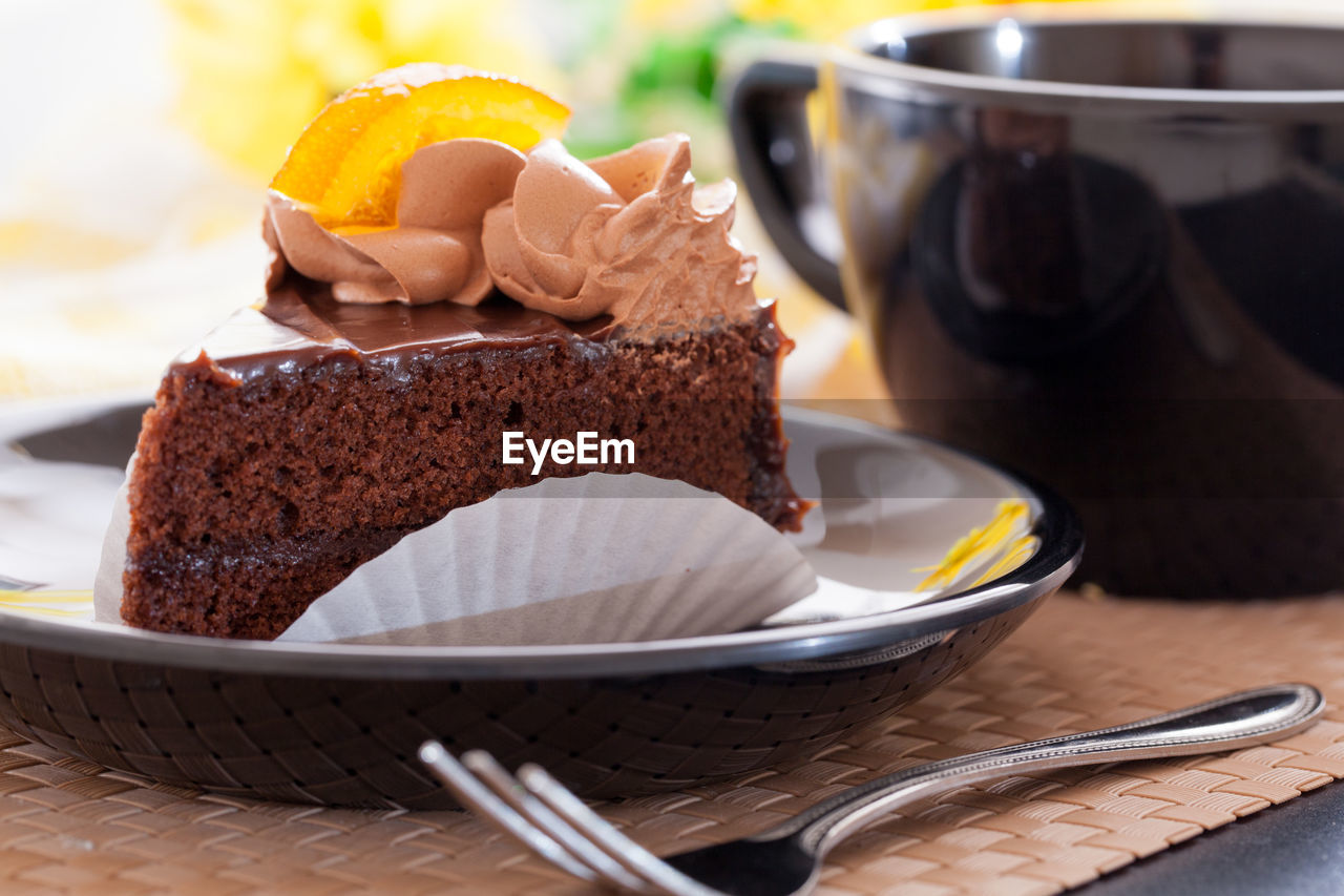 CLOSE-UP OF CAKE IN PLATE