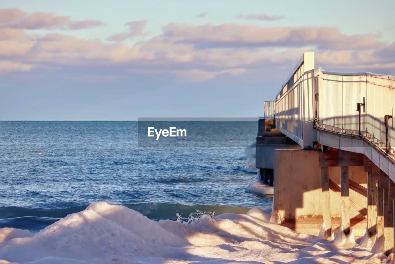 VIEW OF SEA AGAINST SKY DURING SUNSET