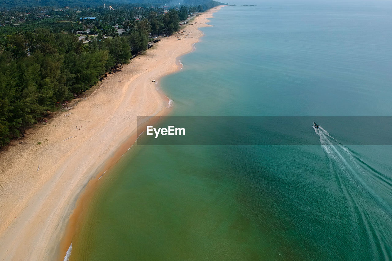 High angle view of beach