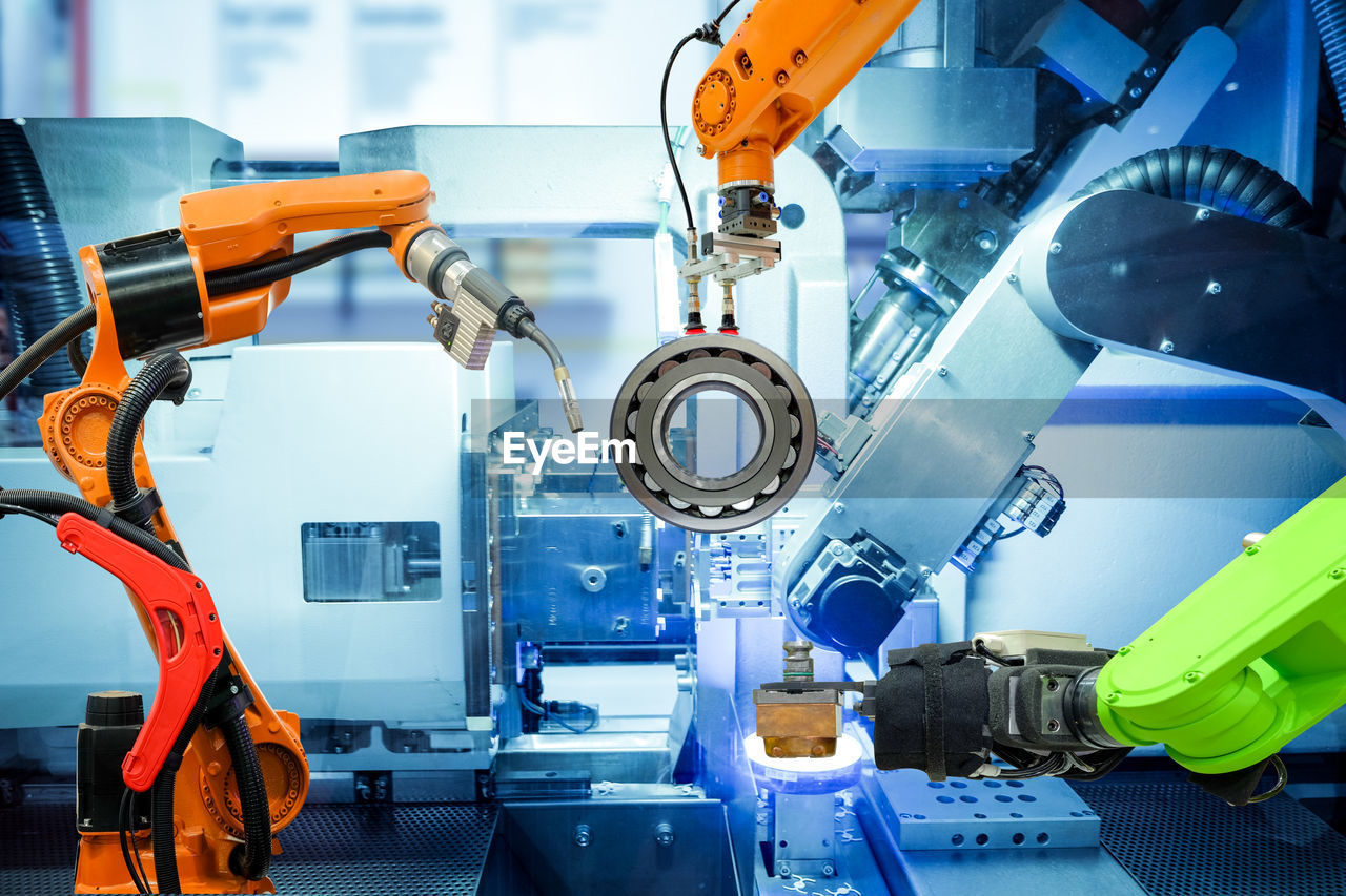 Industrial robotic working on smart factory