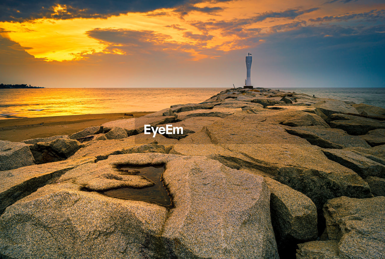 SCENIC VIEW OF SEA DURING SUNSET