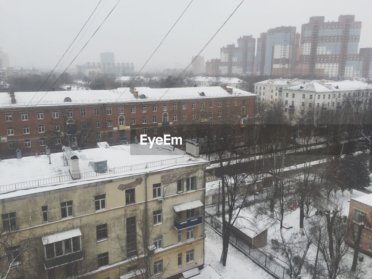 VIEW OF RESIDENTIAL DISTRICT IN WINTER