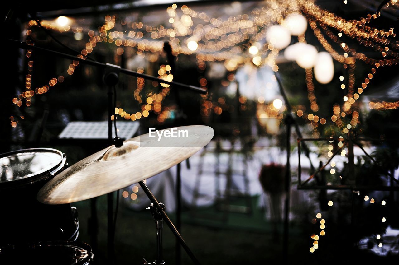 Close-up of drums at wedding party
