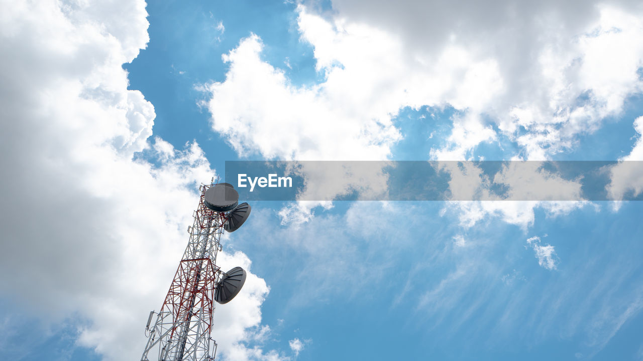 LOW ANGLE VIEW OF COMMUNICATIONS TOWER