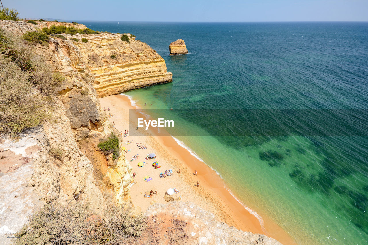 High angle view of beach against sky