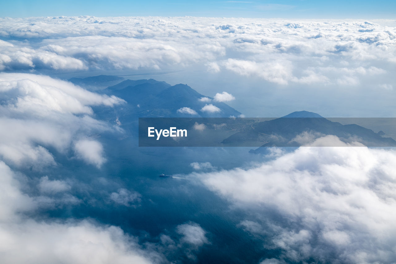 Aerial view of clouds in sky