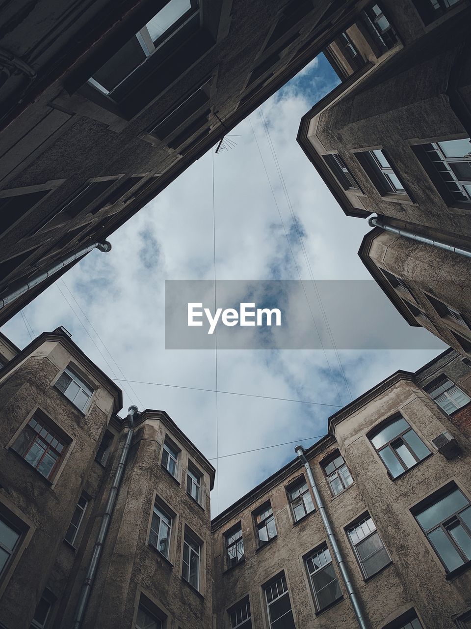 Low angle view of buildings against sky