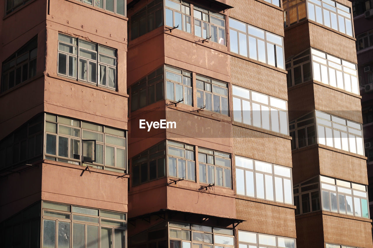 Low angle view of modern buildings in city