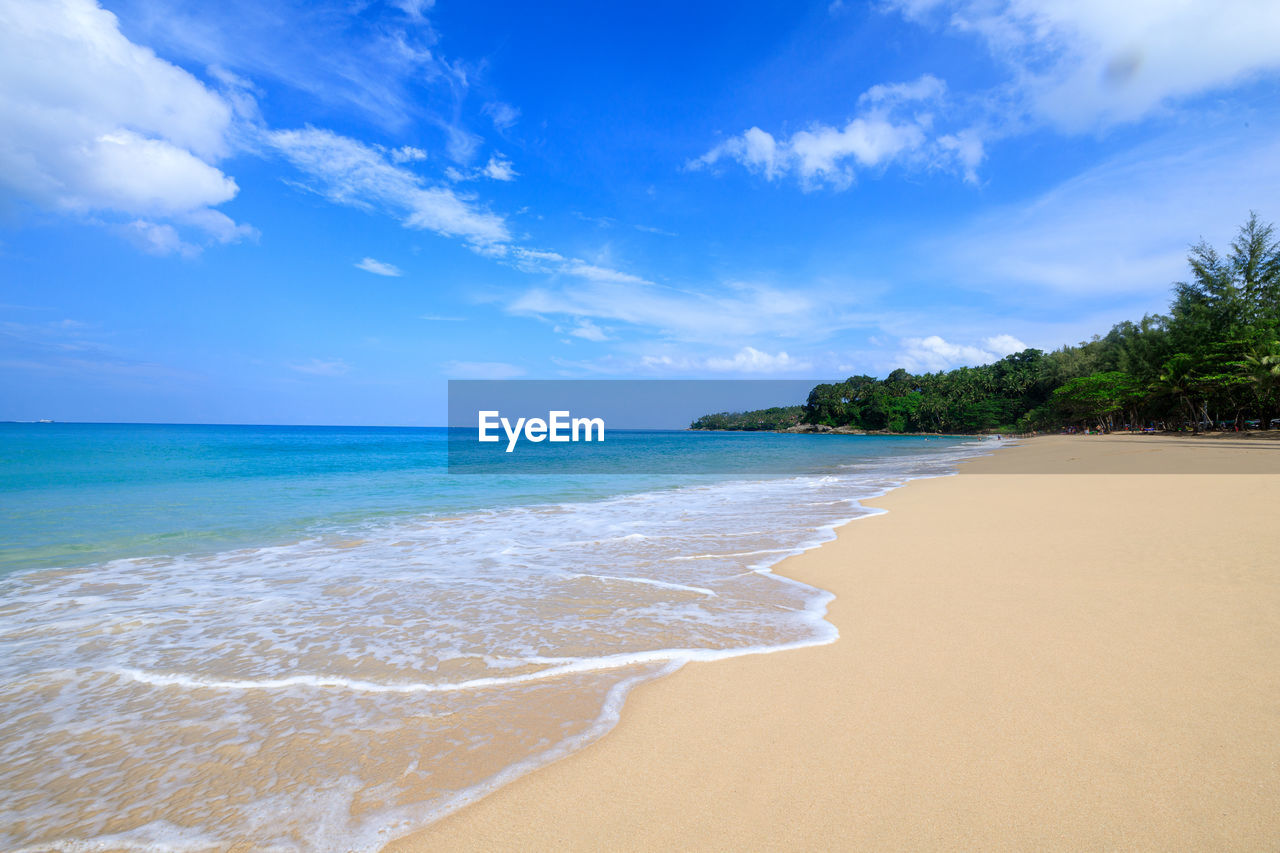 Landscape view surin sandy beach summer holiday phuket thailand