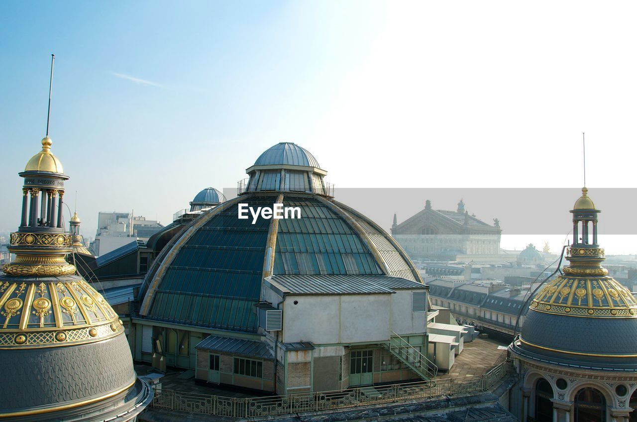 High angle view of domes in building