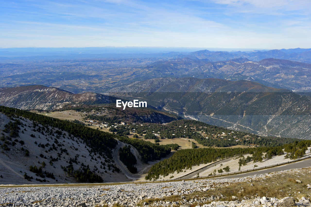 Scenic view of mountains against sky