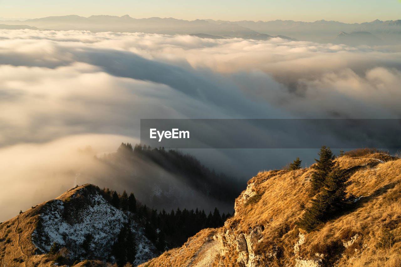 Scenic view of mountains against sky