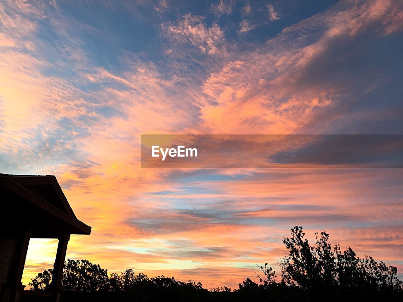 Low angle view of sky at sunset