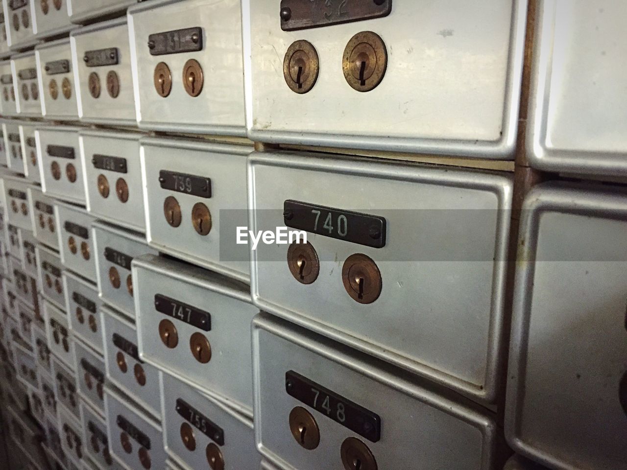 Full frame shot of bank lockers