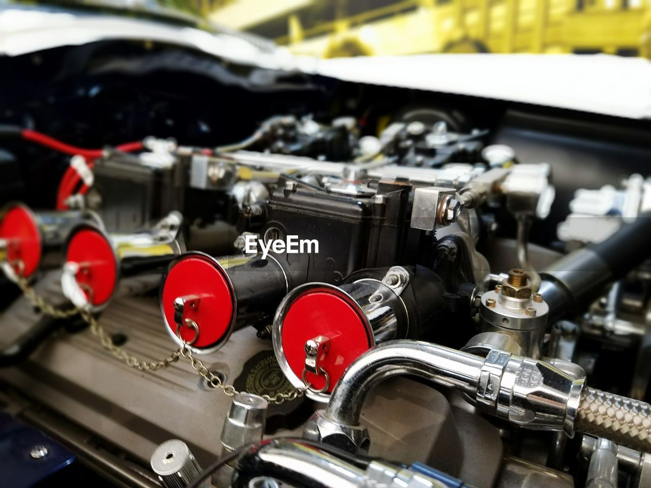 Close-up of car engine