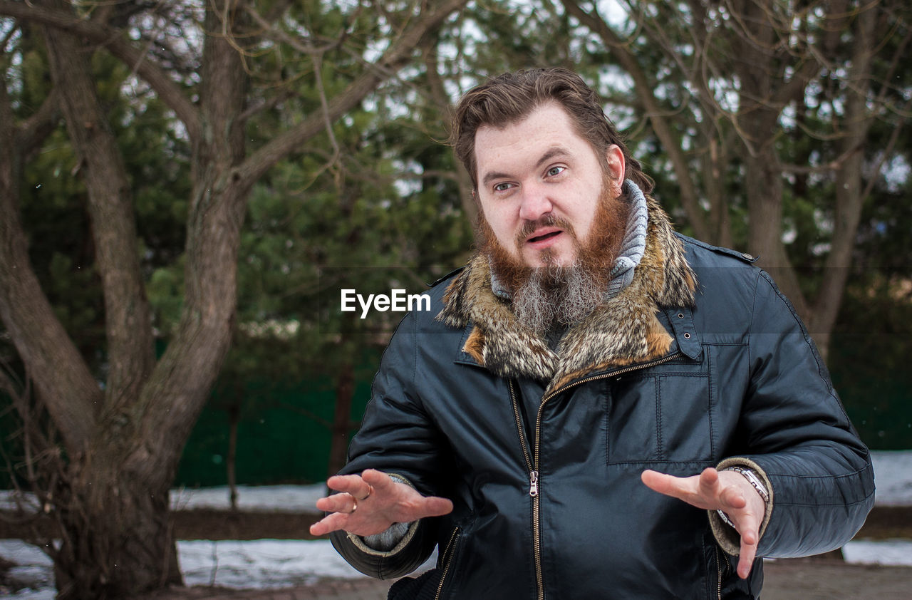 Man standing outdoors during winter