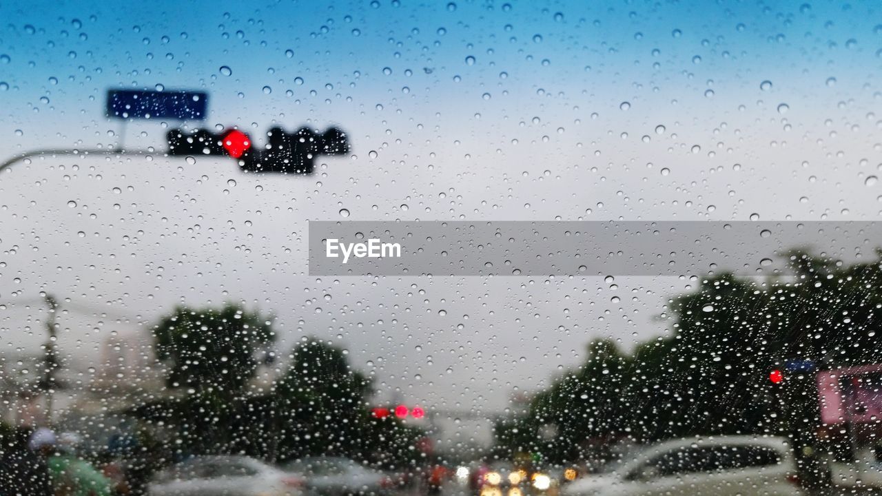 Water drops on car windshield