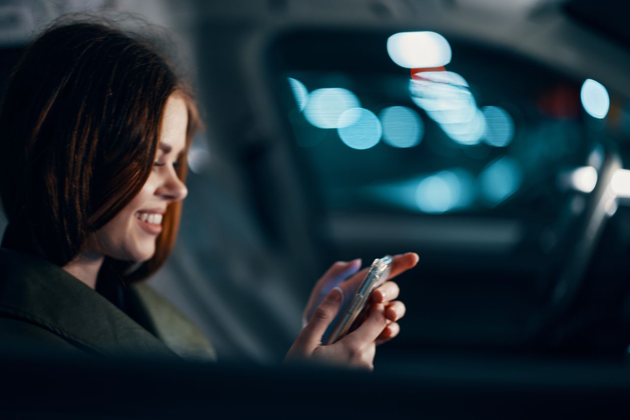 young woman using phone