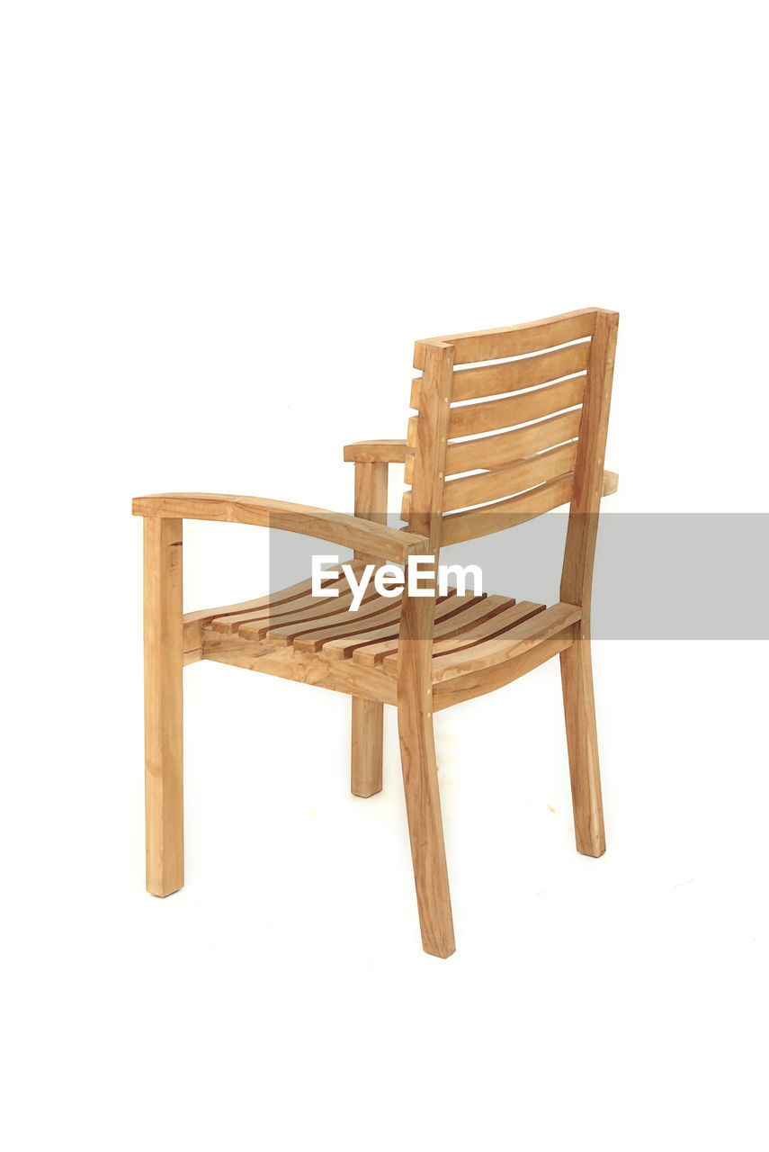 CLOSE-UP OF EMPTY CHAIRS AGAINST WHITE BACKGROUND