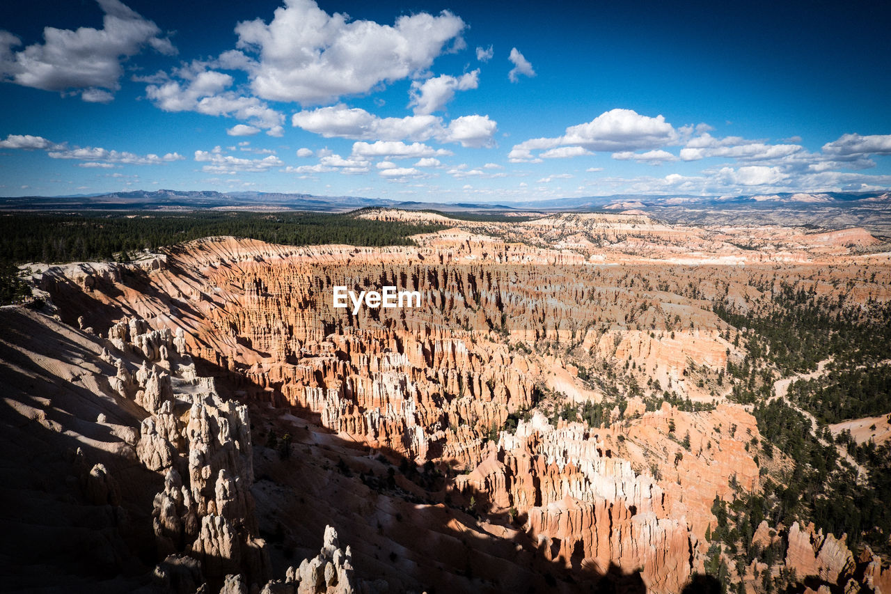 Scenic view of dramatic landscape against cloudy sky