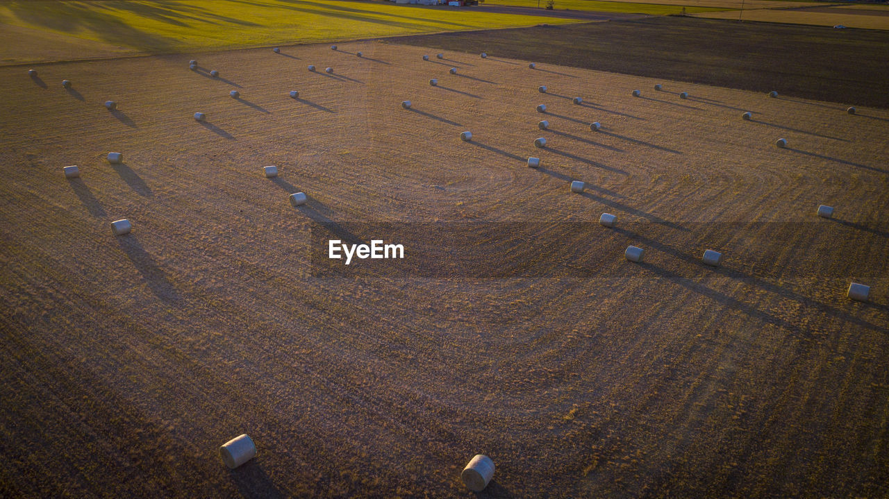 High angle view of field