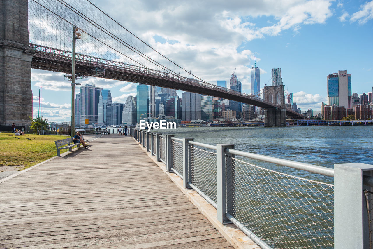 VIEW OF SUSPENSION BRIDGE AGAINST SKY