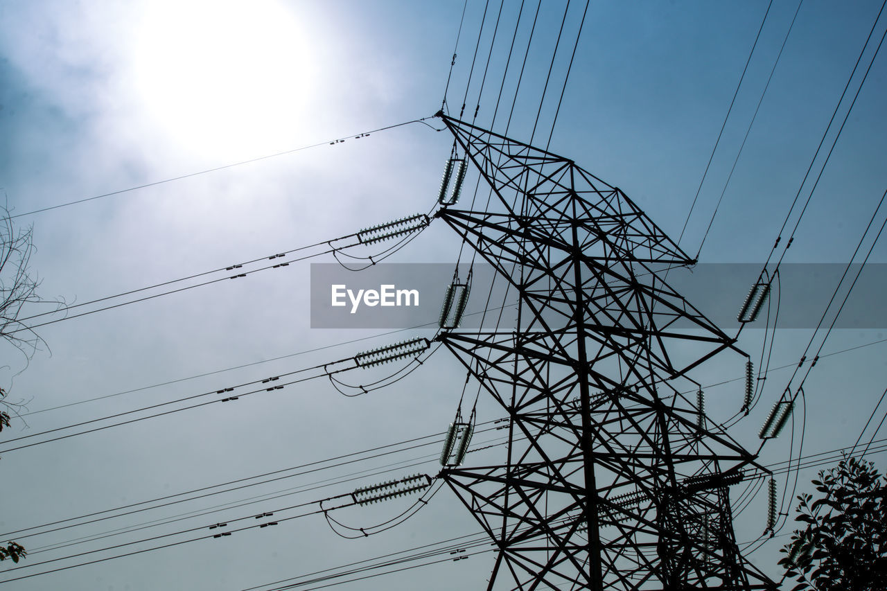 Modern electrical substation outdoors on sunny day