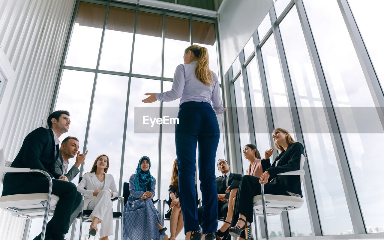 Business colleagues working in office