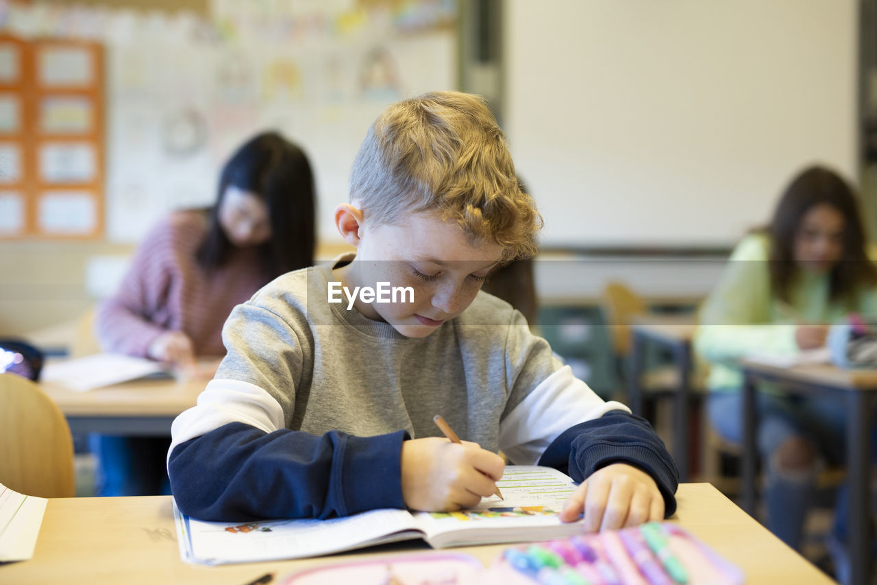 Boy in classroom