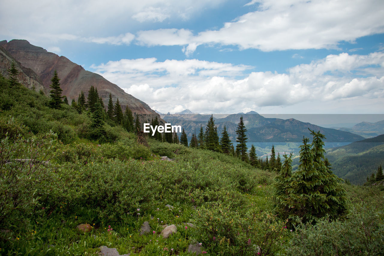 Scenic view of mountains against sky