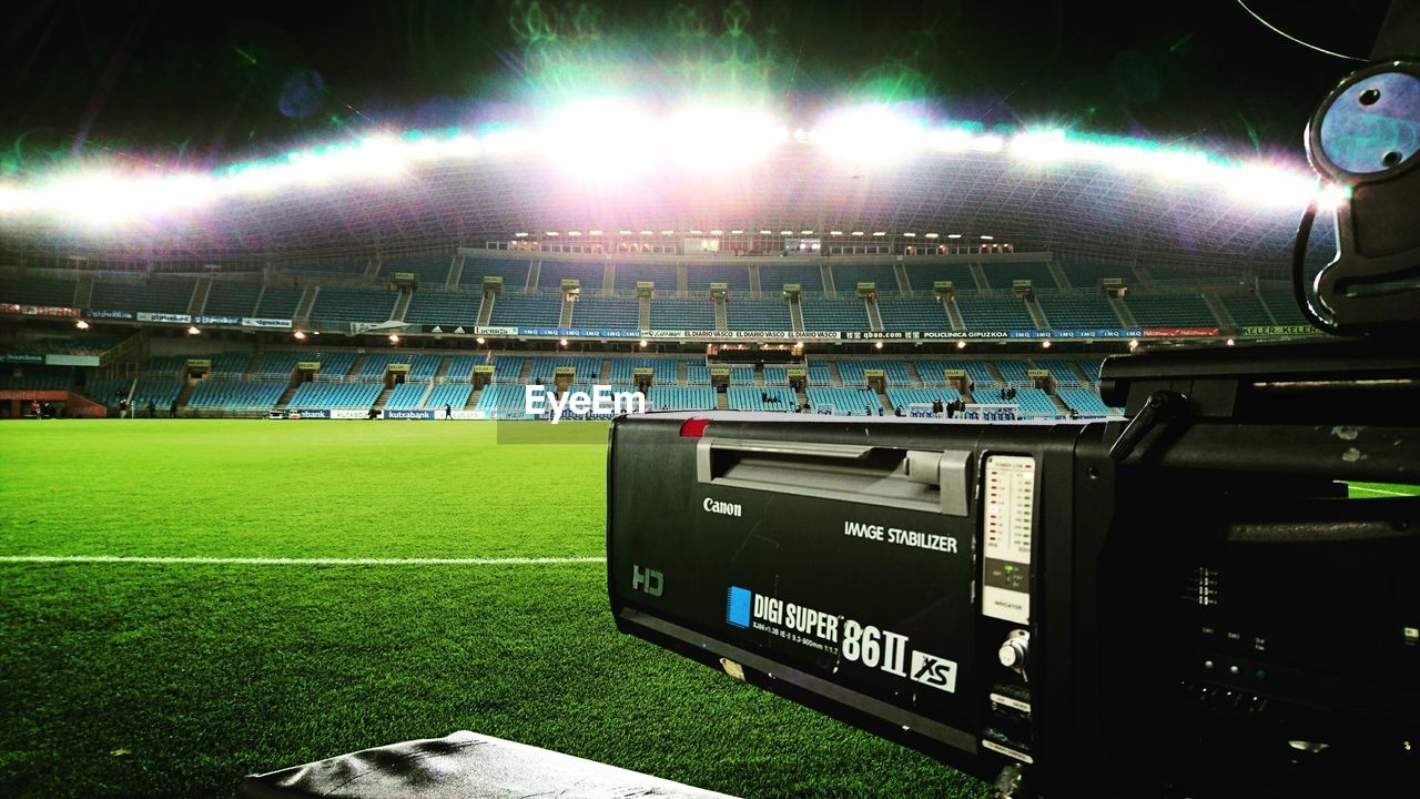 LOW ANGLE VIEW OF SOCCER BALL ON FIELD