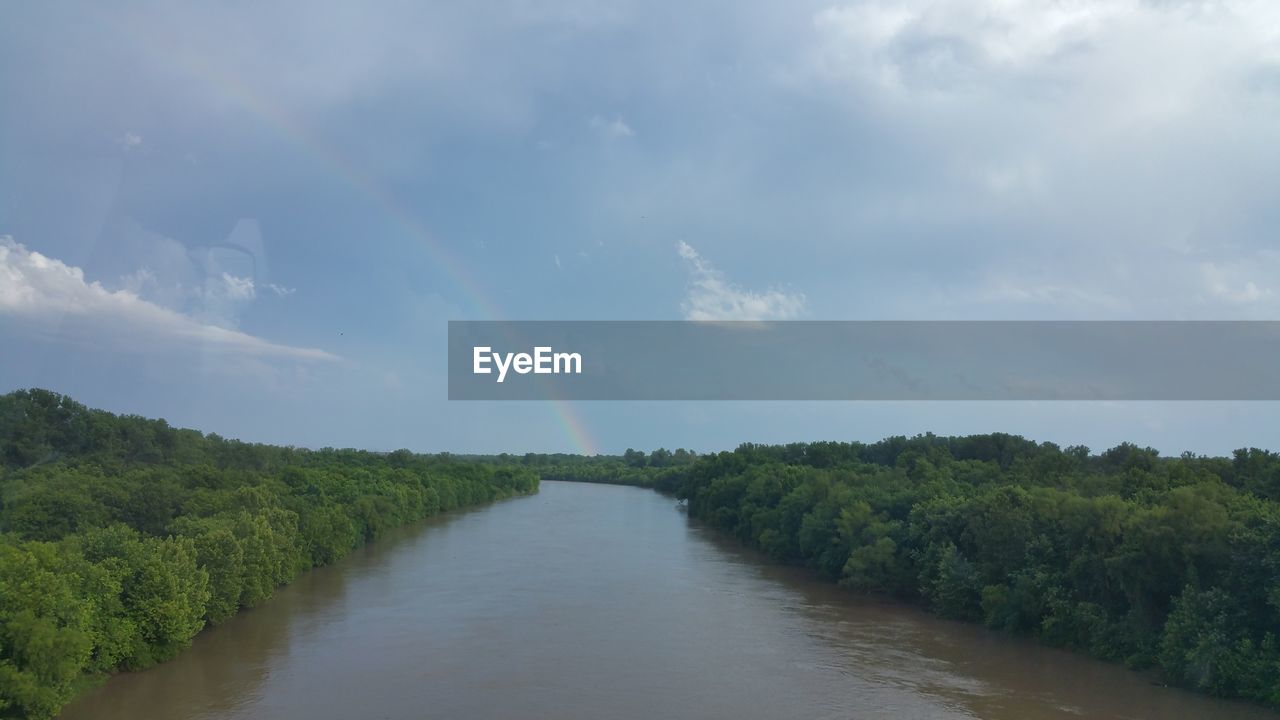 VIEW OF RIVER AGAINST CLOUDY SKY