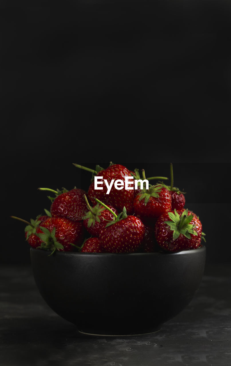 Close-up of strawberries in bowl