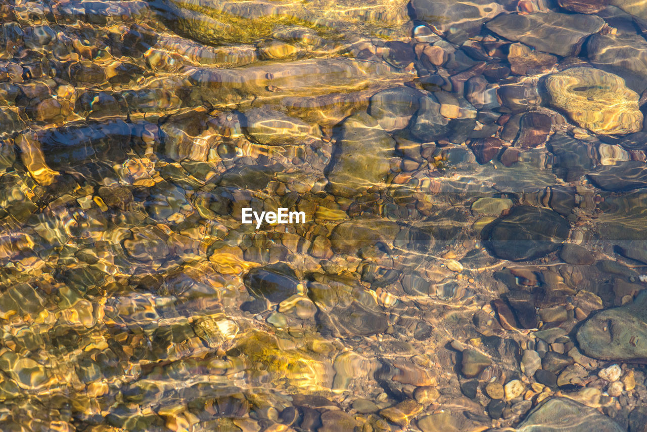 Full frame shot of rocks in sea