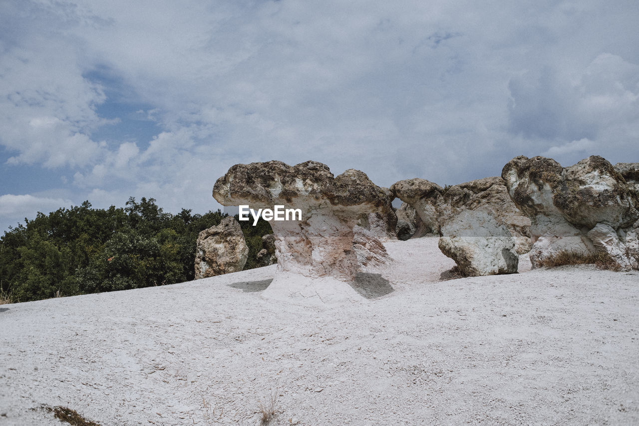 Rock formations against sky