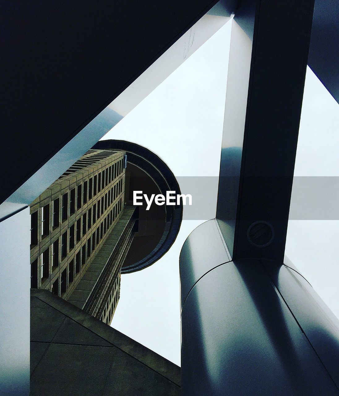 Low angle view of buildings against clear sky