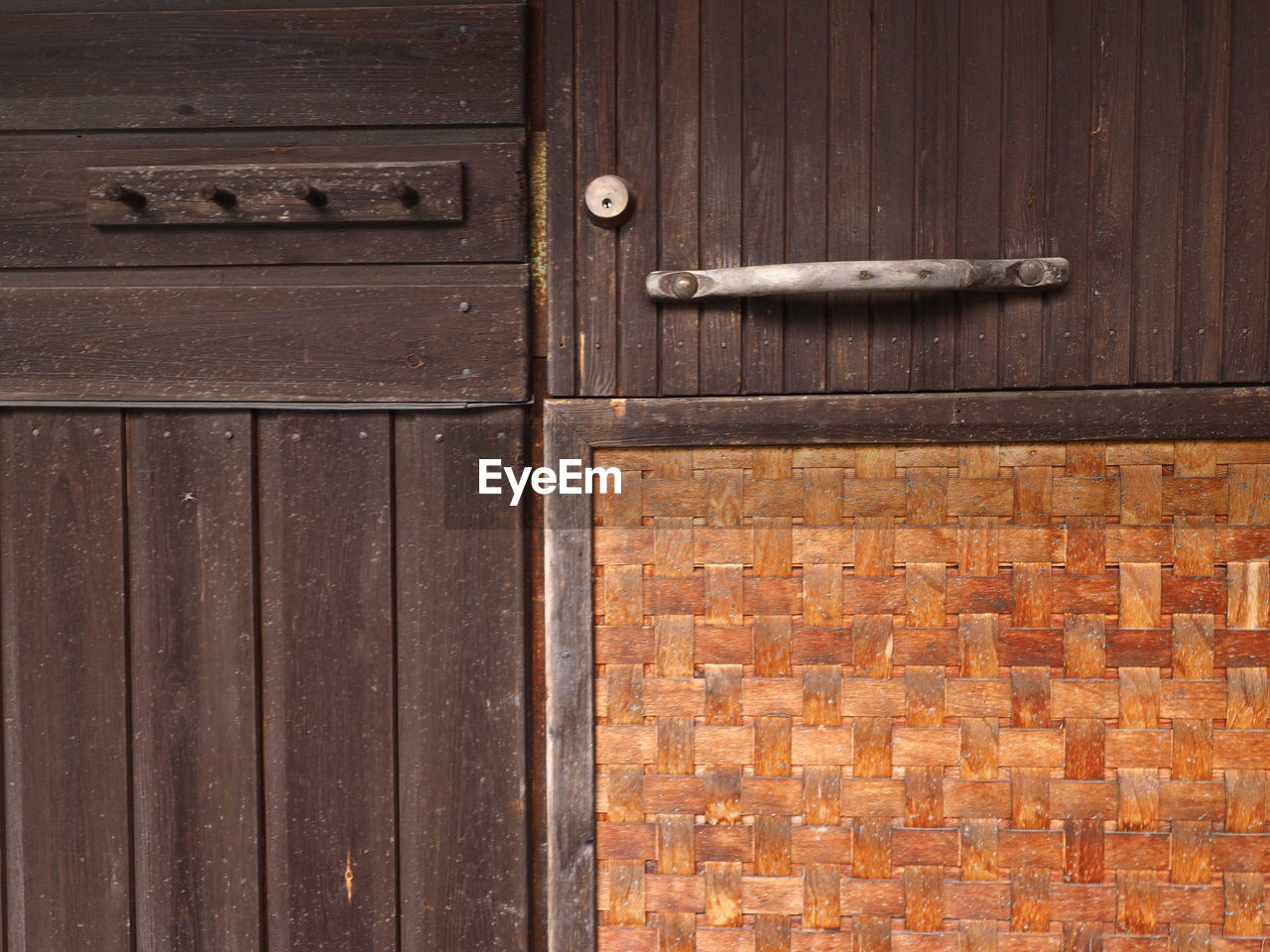 Close-up of closed door to sauna