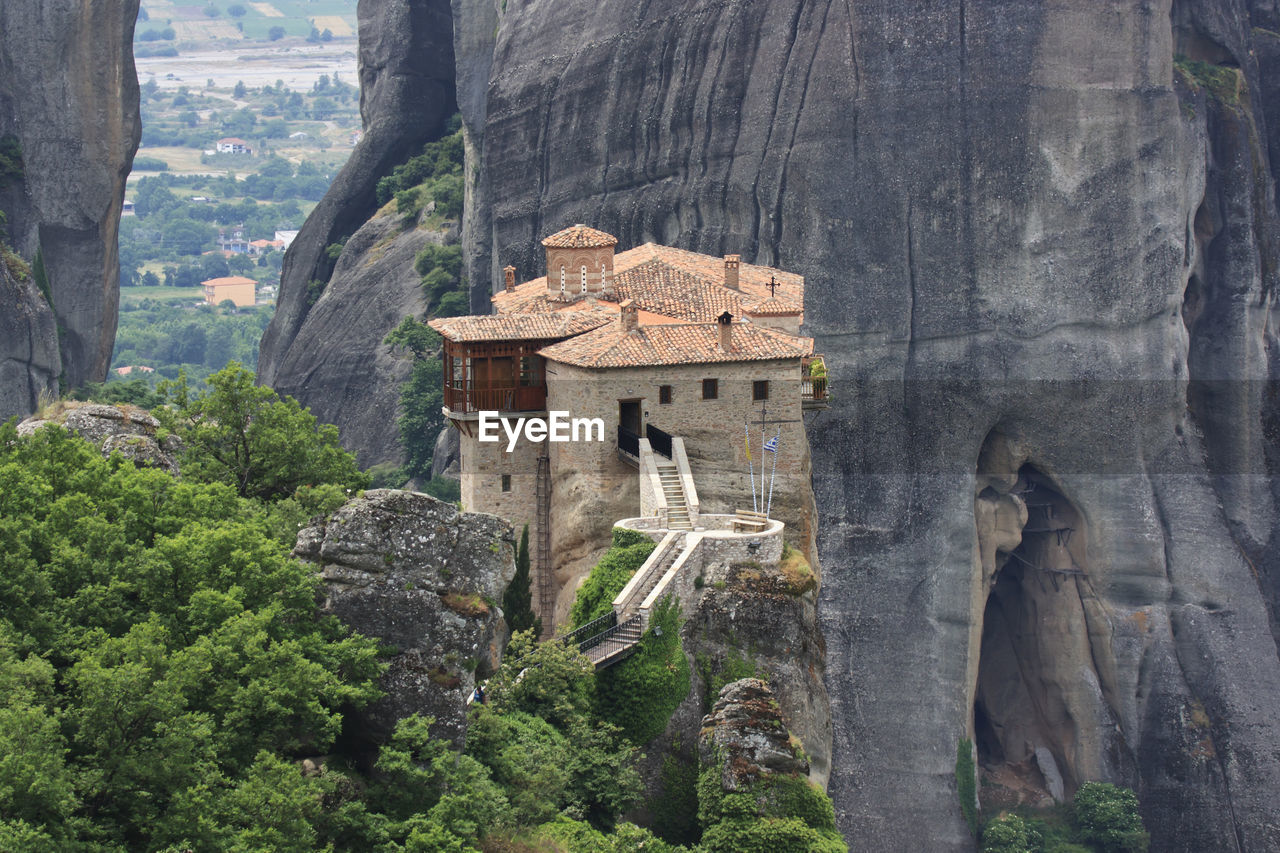 Roussanou monastery on mountain