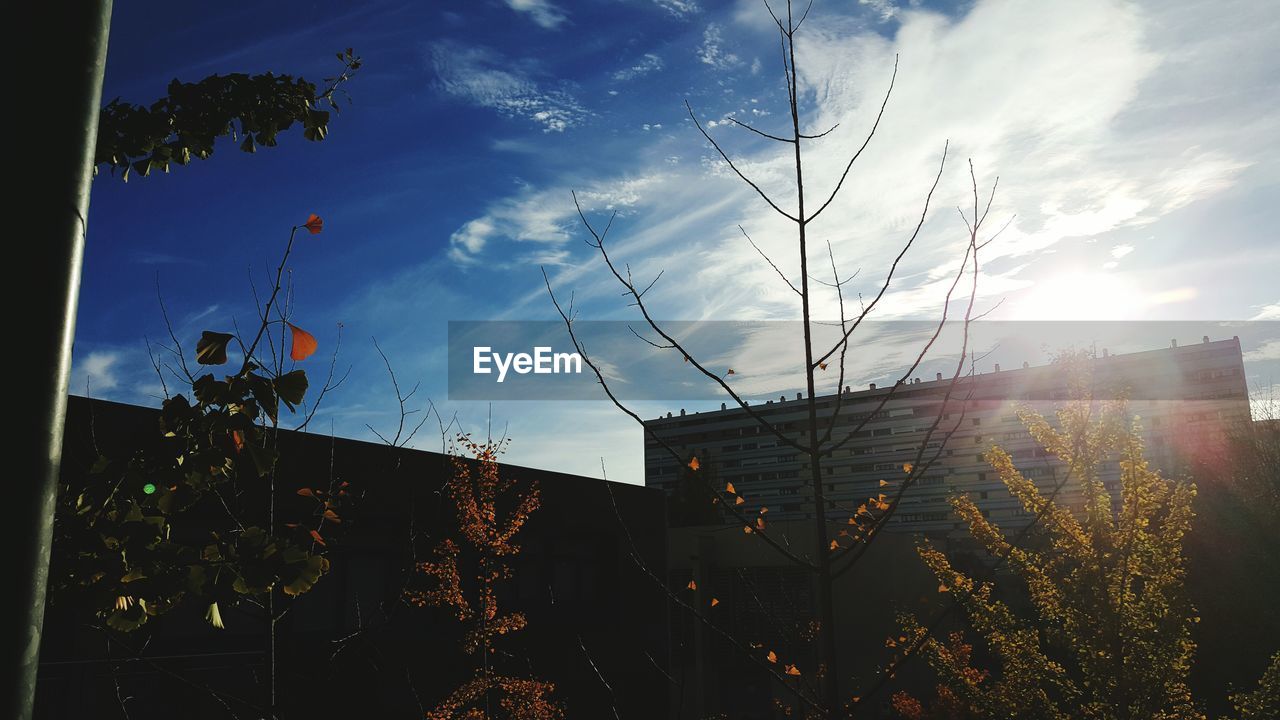 LOW ANGLE VIEW OF BUILT STRUCTURE AGAINST SUNSET SKY