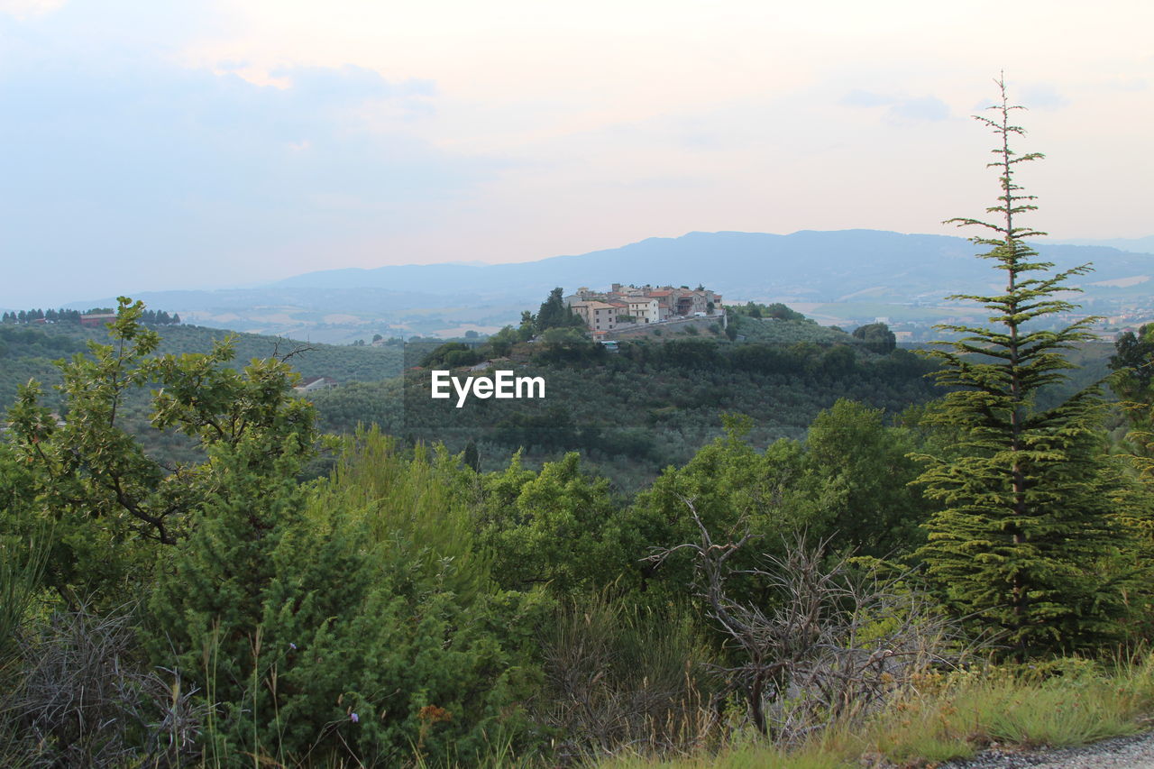 Scenic view of mountains against sky