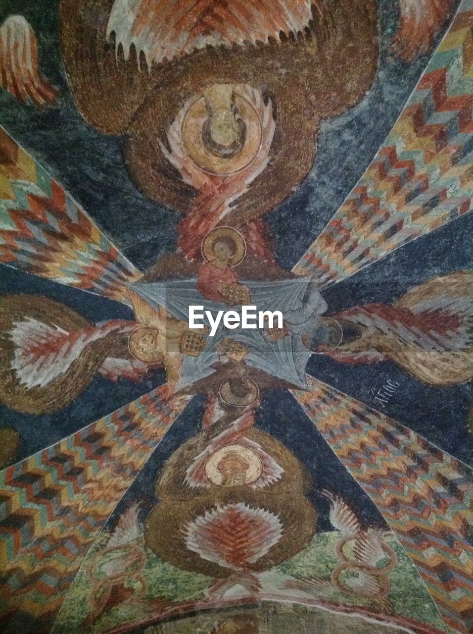 Low angle view of mural at trabzon hagia sophia museum