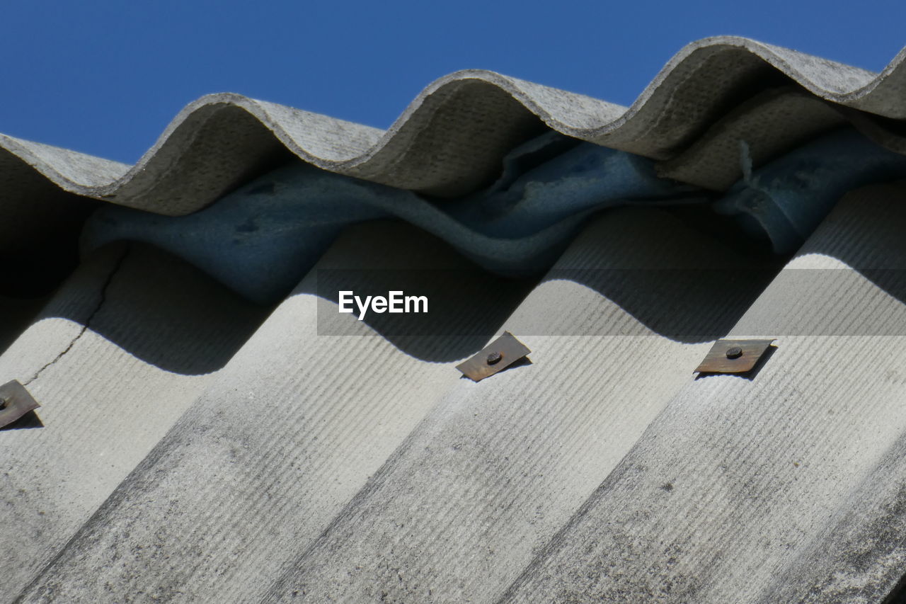 LOW ANGLE VIEW OF ROOF TILES AGAINST SKY