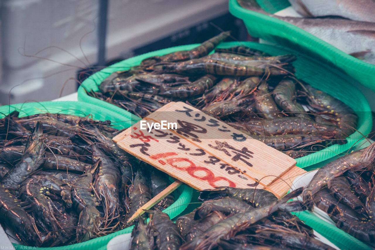 Close-up of fish for sale at market