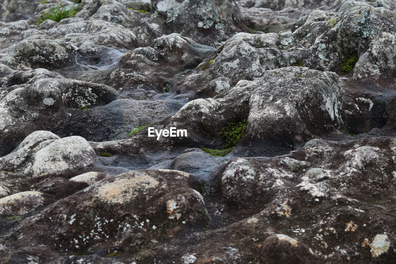 Close-up of water flowing through rocks