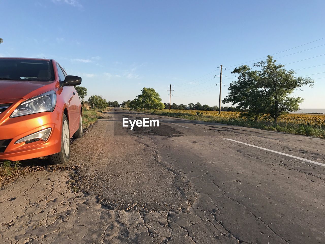 Car on road against sky