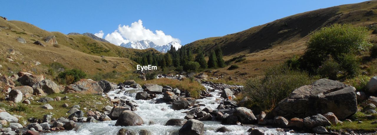 Meltwater flow in the kyrgyz foothills of the altai mountains