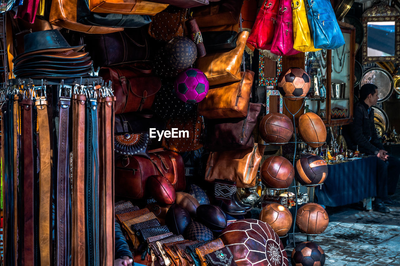 Clothes for sale at market stall