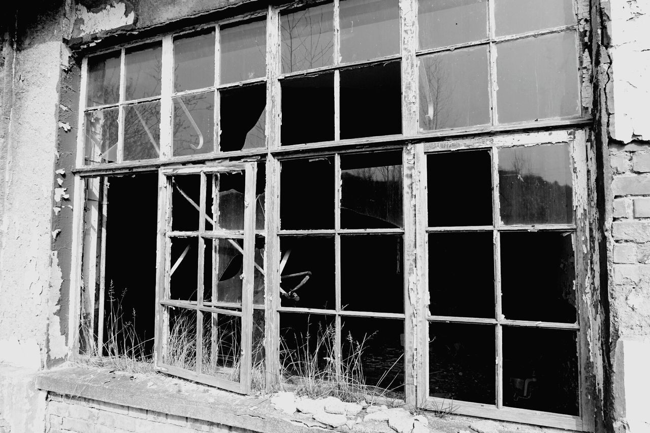 Window of abandoned building