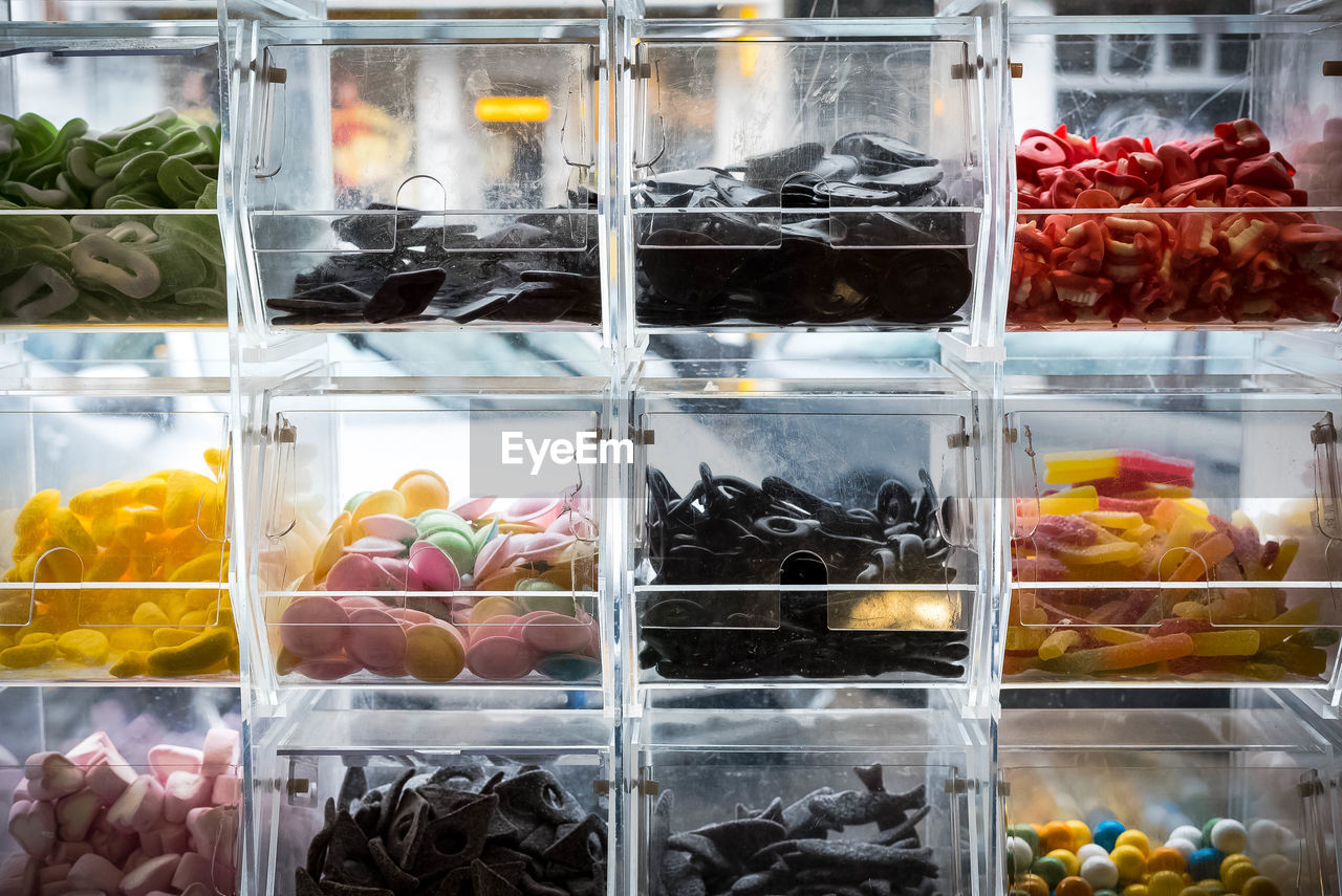 Full frame shot of sweet food at store